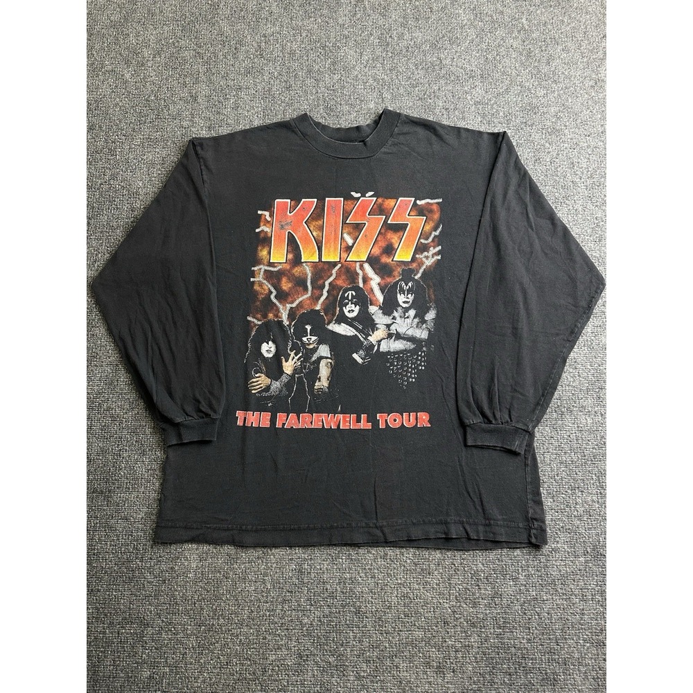 Men's 2000 KISS Farewell Tour Ted Nugent Skid Row Long Sleeve Shirt, Size XL